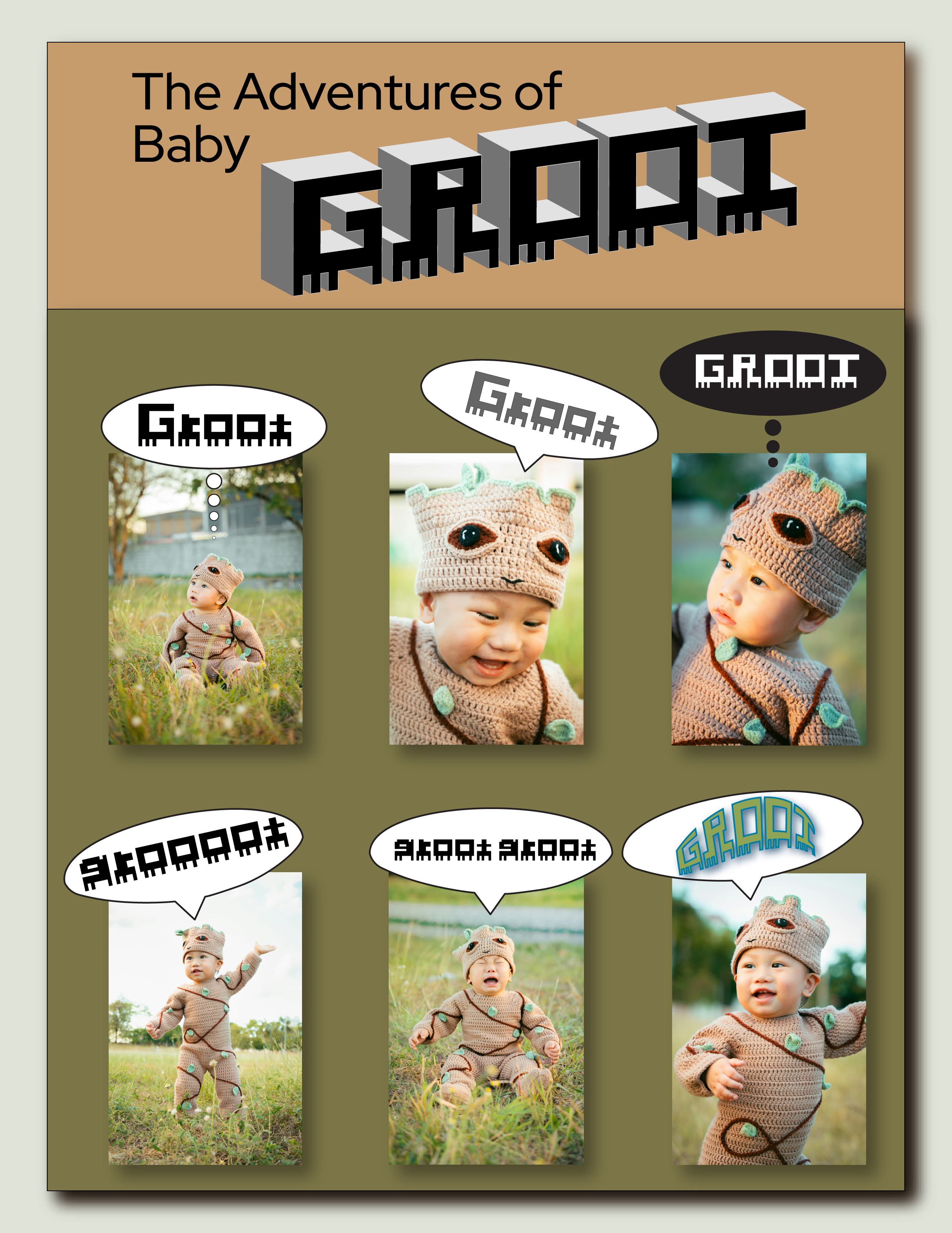 Crochet Baby Groot Comic
